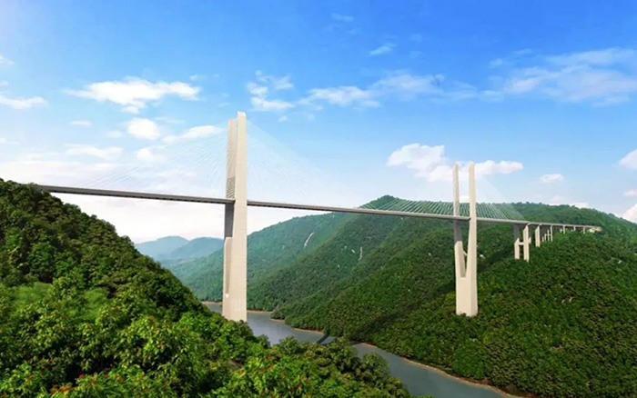 飞虹振兴，J9集团塔机助建黔东南第一高桥